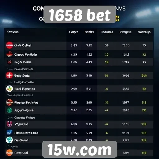 Comparativo de odds entre 1658 bet e concorrentes